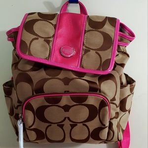 COPY - Brand new coach backpack with pink leather trimming